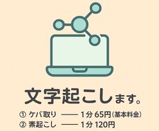 1分65円(ケバ取り)あなたの音声を文字化します イメージ1