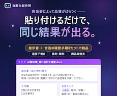 業務用のAI指示書一式を作ります 貼るだけで同じ結果が出る指示書と確認手順を一式で