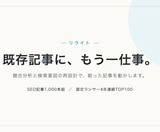 既存記事を競合分析でSEOリライトします イメージ1