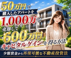 資金が少ない方でもできる不動産投資手法を教えます 50万円の物件を1,000万で売却した私の戦略