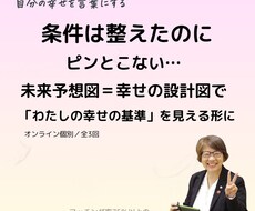 あなたの「わたしの幸せの基準」を明確にします 婚活の迷いを整理して「婚活の戦略」を見える形にします。