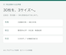 商品画像30枚を3サイズに整えます イメージ1