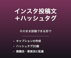 インスタ投稿文とハッシュタグを作成します イメージ1