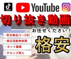 切り抜き動画制作します shorts.TikTok.インスタの切り抜きで魅力を伝えよ