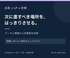 広告・LP・計測を診断し改善策を提案します イメージ1