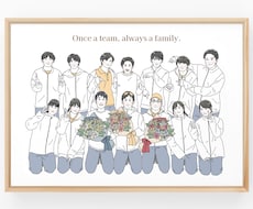 卒業・卒園・引退・送別の記念似顔絵お描きします 大切な仲間やお世話になった方へ、特別な記念品を贈りませんか？