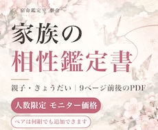 あと4名モニター価格で家族の相性鑑定書を作ります イメージ1