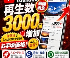 期間限定！最安！Youtube再生数3千増やします イメージ1