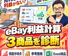 eBay輸出の利益計算と価格設定を診断します 売れたのに利益が残らない｜送料・手数料込みで3商品確認