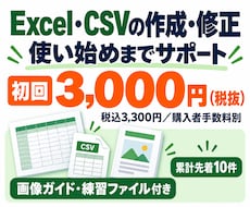 Excel・CSVの作成や修正をお手伝いします 【先着10件】表の違いを一覧に・CSV取込エラー修正