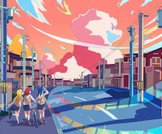 背景込みのカラフルなイラストを描きます 壁紙や一枚絵、サムネイルなど制作します
