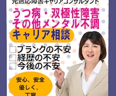 うつ病・双極性障害・メンタル不調の就職相談のります イメージ1