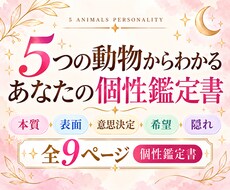 5つの動物から本当のあなたを徹底分析します イメージ1