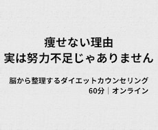 脳から整理するダイエットカウンセリングします イメージ1