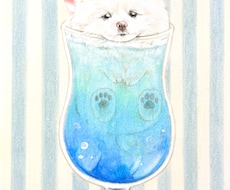 美大卒がペットちゃん×ドリンク描きます