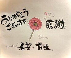 花言葉とお花のイラストのメッセージカード書きます イメージ1