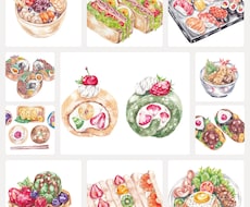 手描き水彩イラストを制作します グラフィック素材として使用可能な人間味と温かみのあるイラスト