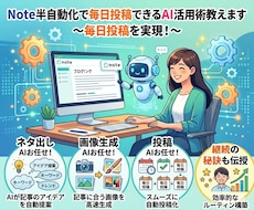 note半自動化で毎日投稿できるAI活用術教えます ネタ出し、画像生成、投稿までAIにお任せ！投稿を継続する秘訣