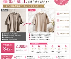 フリマ／ＥＣサイト画像加工編集します フリマ／ＥＣサイト／メルカリなどの画像加工編集【３枚】納品