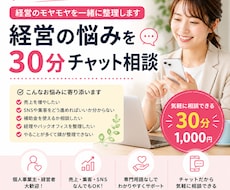 経営・業務の悩みを30分チャットで相談のります イメージ1