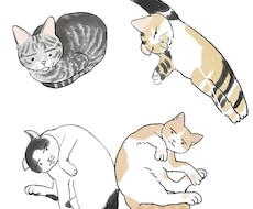 ペット、動物のイラスト作成します シンプルな似顔絵はこのお値段でお受けしてます！