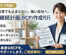 丸投げok！事業継続計画（BCP）作成代行します 専門知識がなくても大丈夫です！
