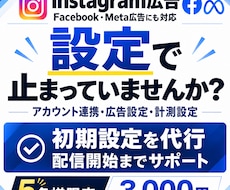 インスタ、Meta広告の初期設定を代行します 【5名様限定｜通常8,000円→3,000円】