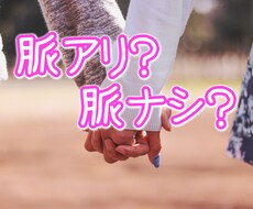 脈アリか脈ナシか判断します イメージ1