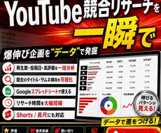 YouTube競合リサーチツール販売します YouTube宣伝/マーケティング/再生/チャンネル登録