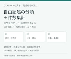 アンケート自由記述を分類し件数を集計します イメージ1
