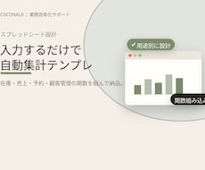 在庫・売上・予約・顧客の自動集計テンプレを作ります 数えない・計算しない。入力するだけの管理表