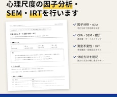 心理尺度の因子分析・SEM・IRTを行います 統計検定1級「統計応用」合格者が分析方法を明記して納品