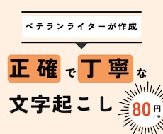 1分80円〜。有名企業準拠ルールで文字起こしします イメージ1
