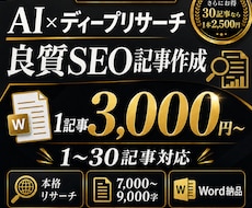 AI×ディープリサーチで良質SEO記事を作成します イメージ1