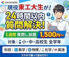 現役東工大生が24時間以内に質問対応します イメージ1
