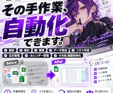 Excel・スプレッドの面倒な手作業を自動化します イメージ1