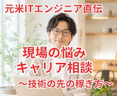 エンジニアのキャリアの迷いをスッキリ解消します １分から！外資系転職/職場の悩み/スキルアップ/独立・副業