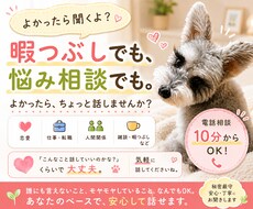 暇つぶしでも悩み相談でも、気軽にお話を聞きます イメージ1