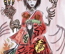 ホラーのイラスト描きます 私にしか描けない絵柄でダークで綺麗なホラーな絵を描きます。