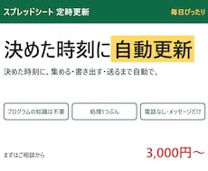毎日決まった時間にシートを自動で更新します イメージ1