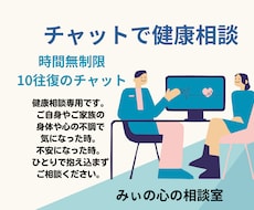 健康相談　気持ちが緩和し整理できるように努めます 大丈夫かな？という心配な気持ちを整えるための健康相談です