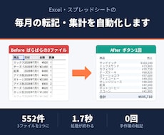 Excelの毎月の転記・集計を自動化します イメージ1