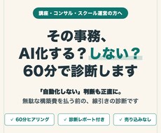 講座・教室業の事務のAI化、60分で診断します イメージ1