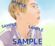 写真をもとにリアルな似顔絵を描きます