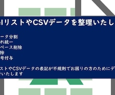 Excel・CSVデータを整理いたします イメージ1