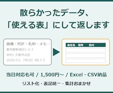 データ整理・リスト化・表整形を代行します イメージ1