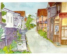 透明水彩を使って風景イラスト描きます イメージ1