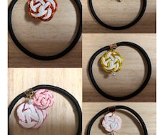 ヘアゴム作ります かわいいシンプルな水引きアクセサリー