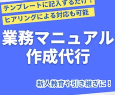 業務を円滑に伝える！業務マニュアル作成代行します テンプレートに記入するだけで、業務マニュアルを納品します