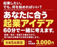 あなたに合う起業アイデアを60分で一緒に考えます イメージ1